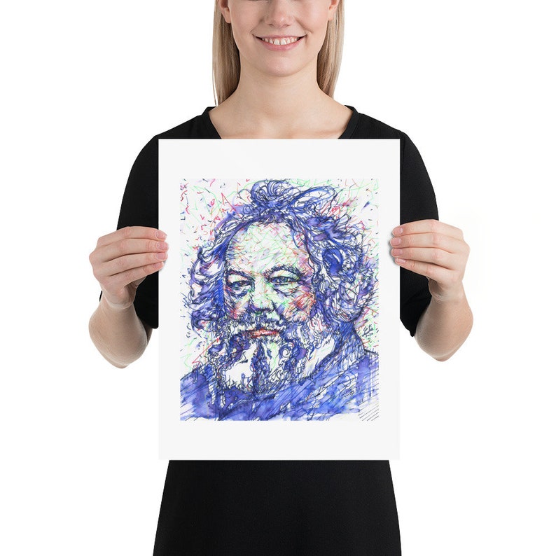MIKHAIL BAKUNIN watercolor and ink portrait POSTER various sizes art print image 3