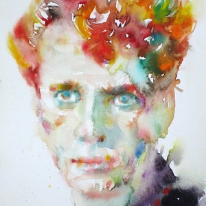 DYLAN THOMAS watercolor portrait - POSTER - various sizes available - print!