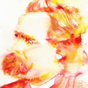 FRIEDRICH NIETZSCHE waercolor portrait - POSTER - various sizes available! art print