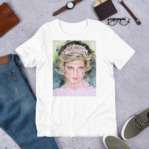 UNISEX t-shirt - DIANA,Princess of WALES watercolor portrait - tshirt t shirt t-shirts man woman dress clothing cloth apparel lady spencer