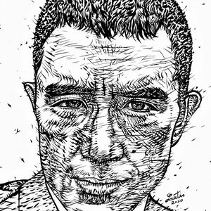 YUKIO MISHIMA retrato de tinta - POSTER - varios tamaños! arte imprimir samurai