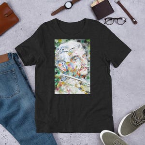 UNISEX t-shirt - WILLIAM FAULKNER watercolor portrait - tshirt cloth clothing dress t shirt suit apparel art print painting american writer