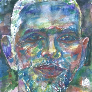 RAMANA MAHARSHI watercolor portrait - POSTER -various sizes! painting print yoga