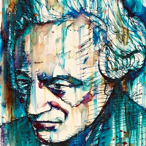 IMMANUEL KANT Aquarell und Tinte Porträt - POSTER - verschiedene Größen! Kunstdruck
