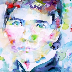 LAURA INGALLS WILDER Aquarell Porträt - Poster - verschiedene Größen! Kunstdruck