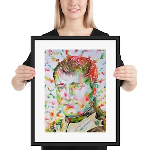 NAPOLEON watercolor portrait - FRAMED poster -various sizes! art print painting Bonaparte napoleone buonaparte drawing france emperor french