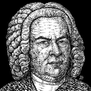 Johann SEBASTIAN BACH ink portrait  - POSTER - various sizes available! print drawing art writer composer symphony suite organ cello baroque