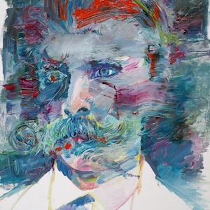 FRIEDRICH NIETZSCHE oil portrait  - POSTER - various sizes ! art print