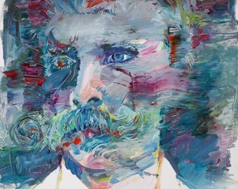 Retrato al óleo de Friedrich Nietzsche - Póster - Varios tamaños - Impresión artística