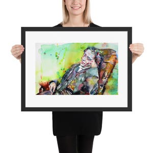LEWIS CARROLL watercolor portrait - FRAMED poster - various sizes! art print works writer author work alice in wonderlad work book