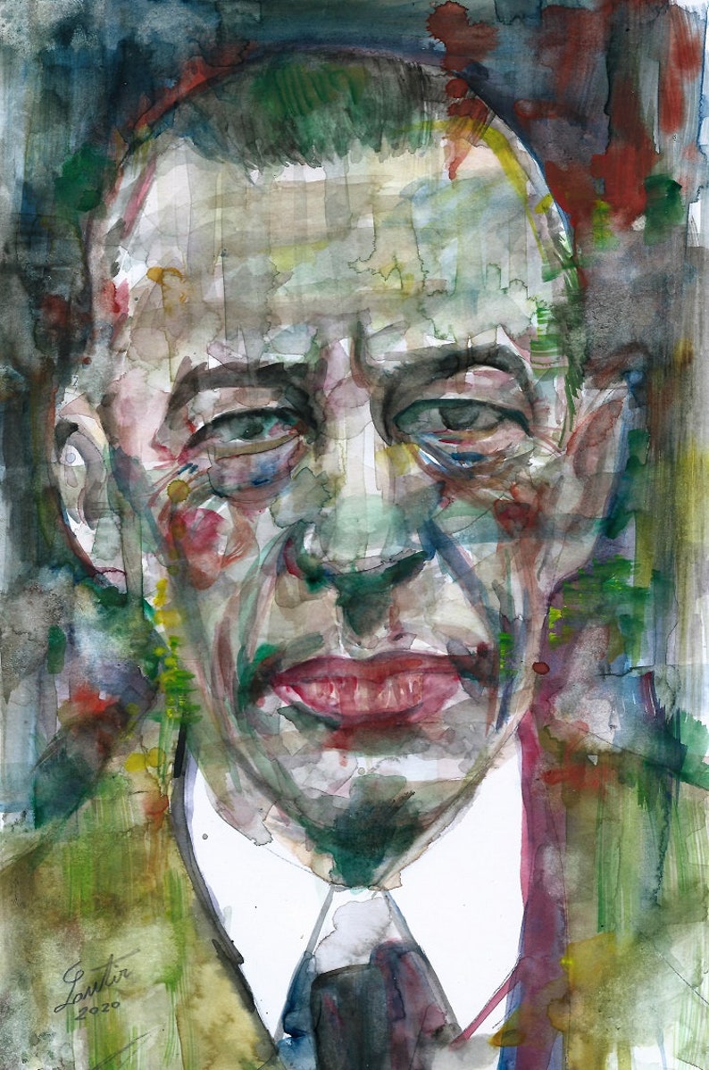 SERGEI RACHMANINOFF watercolor portrait poster various sizes art print image 1