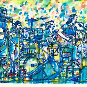 JERRY Garcia and the GRATEFUL DEAD watercolor and ink portrait  - Poster - various sizes ! art print