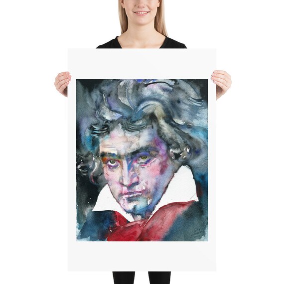 ルートヴィヒ・ヴァン・ベートーヴェン 水彩画肖像画 - ポスター
