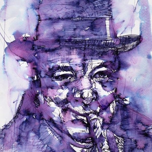 WINSTON CHURCHILL acquerello ritratto - poster - varie dimensioni disponibili!