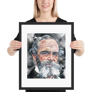 WILLIAM JAMES watercolor portrait - FRAMED poster - various sizes! art print works writer author psychology psychologist  writing work