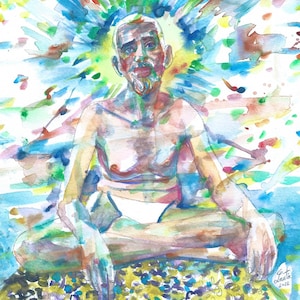 RAMANA MAHARSHI watercolor portrait - POSTER - various sizes available! art print