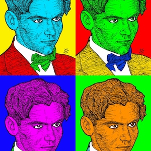 Four Times FEDERICO Garcia LORCA - collage POSTER painting - various sizes ! art print writer author poet poe poetry philosophy work works
