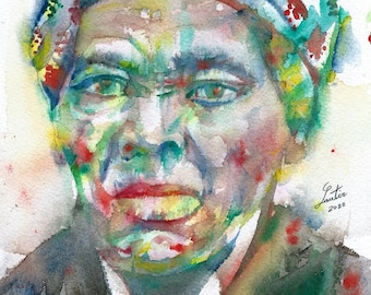 HARRIET TUBMAN watercolor portrait - POSTER - various sizes! art print