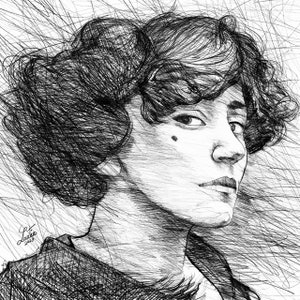 COLETTE Bleistiftportrait - POSTER - verschiedene Größen erhältlich! Kunstdruck Zeichnung Malerei Schriftsteller Gigi Autor Journalist Tänzer Mime
