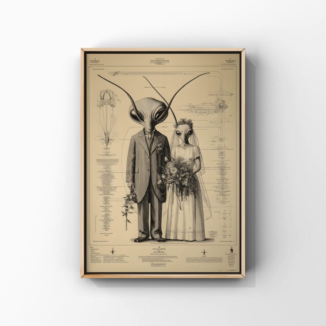 Alien Wedding Illustration – Sci-fi Steampunk Print (digital Download ...