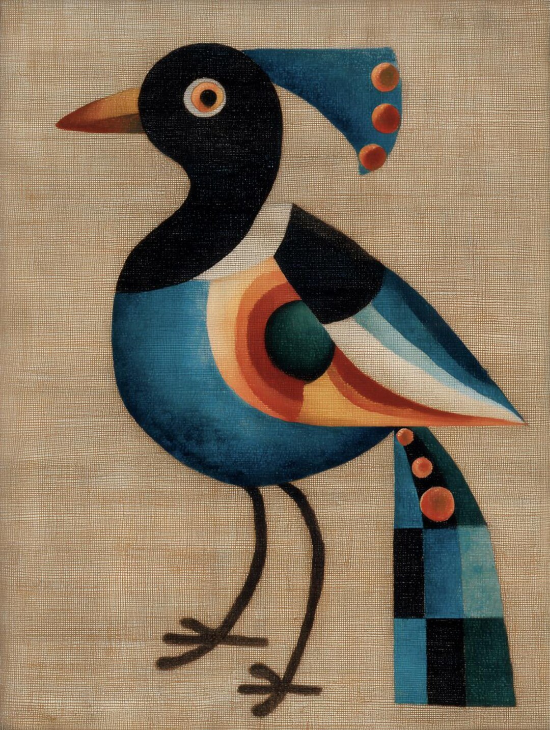 Abstract Magpie Art Print, Geometric Bird Poster - Etsy