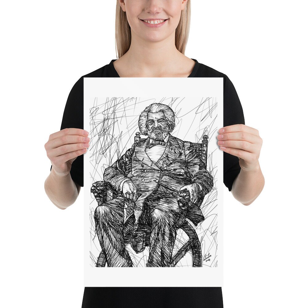 FREDERICK DOUGLASS Ink Portrait - Poster - Various Sizes Available! Art ...