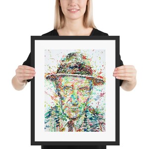 WILLIAM BURROUGHS watercolor portrait - FRAMED poster - various sizes! art print painting illustration beat generation writer picture image
