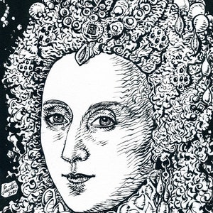 ELIZABETH I of ENGLAND ink portrait - POSTER - various sizes available! art print