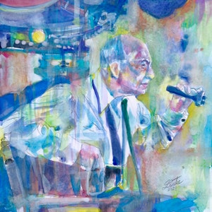 CECIL B. DEMILLE watercolor portrait - POSTER - various sizes available! art print