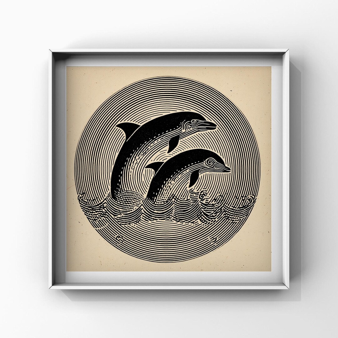 Printable - DOLPHINS - Digital Download - Scalable to Various Sizes ...