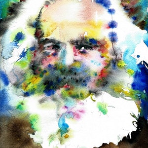 KARL MARX watercolor portrait - POSTER - various sizes available!