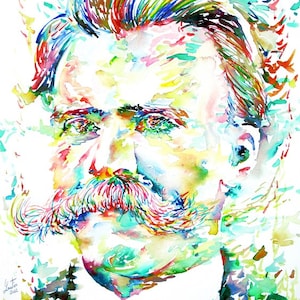 FRIEDRICH NIETZSCHE watercolor portrait - POSTER - various sizes! art print zarathustra