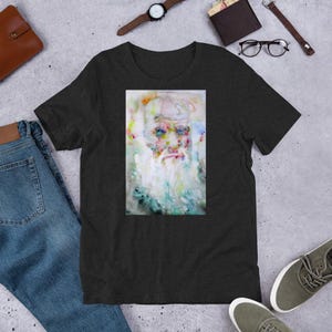 UNISEX t-shirt - CHARLES DARWIN watercolor portrait - tshirt cloth clothing dress t shirt suit apparel art print painting evolution beagle