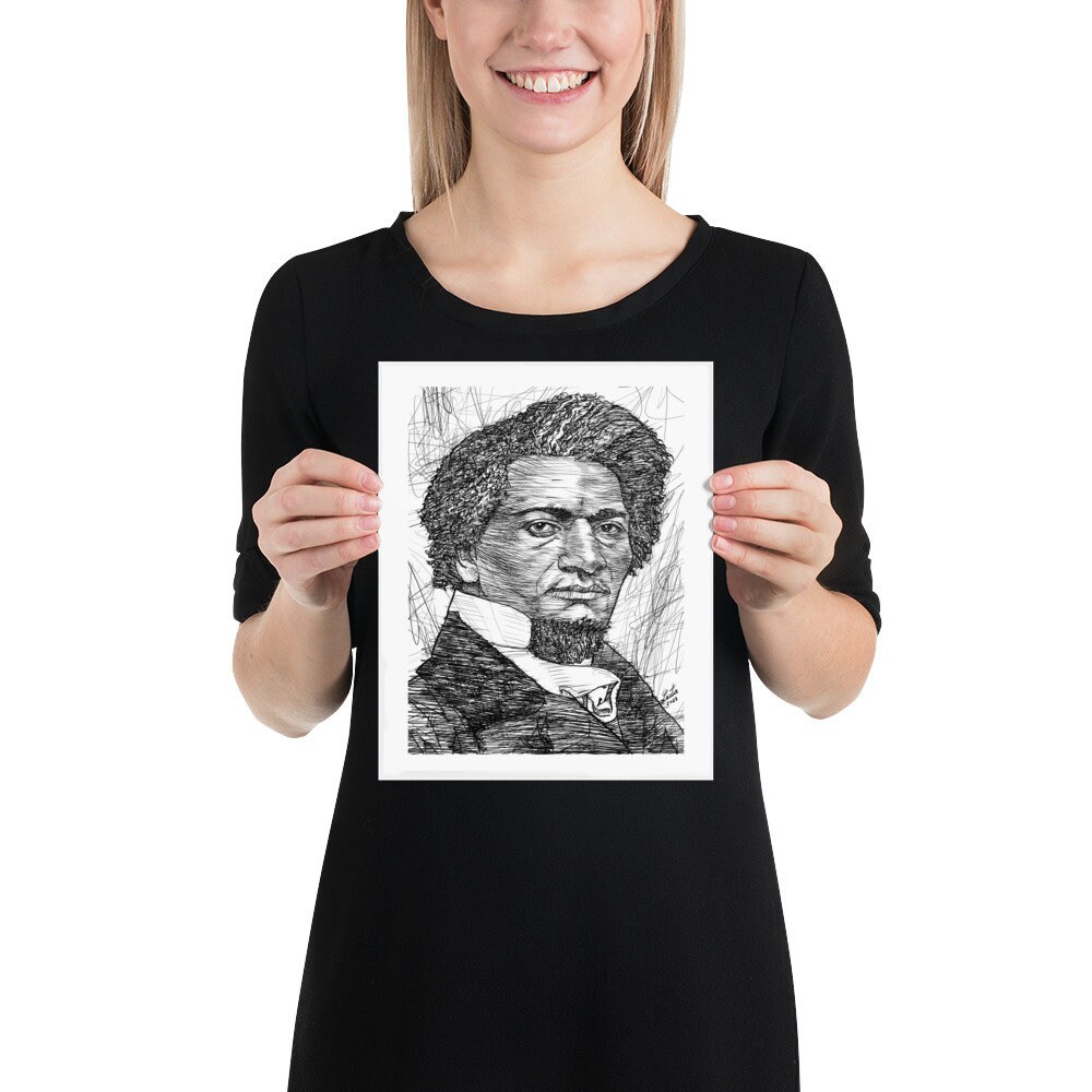 FREDERICK DOUGLASS Ink Portrait - Poster - Various Sizes Available! Art ...