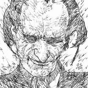 ANTONIN ARTAUD schwarz weiß Bleistift Portrait .1 - POSTER - verschiedene Größen erhältlich! Druck Zeichnung pastell