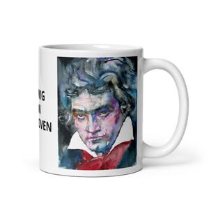 MUG - LUDWIG Van BEETHOVEN watercolor portrait - various sizes available! art white glossy mugs cup cups of coffee breakfast print composer