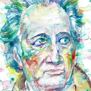 GOETHE watercolor portrait - poster - various sizes available! Faust painting philosopher writer poet doctor philosophy