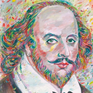 WILLIAM SHAKESPEARE ritratto ad olio - POSTER - varie dimensioni disponibili! stampa d&#39;arte