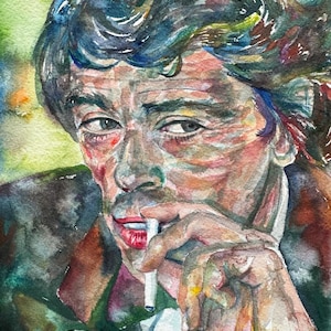 JACQUES BREL watercolor portrait - POSTER - various sizes available! art print painting drawing chansonnier songwriter illustration