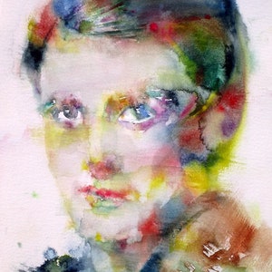 AYN RAND watercolor portrait - POSTER - various sizes! art print painting