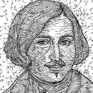 NIKOLAI GOGOL ink portrait - POSTER - various sizes available! art print