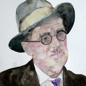 JAMES JOYCE watercolor portrait - POSTER - various sizes available! art print writer works writing author ulysses finnegans wake dublin