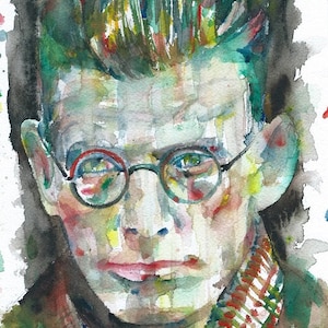 SAMUEL BECKETT aquarelle portrait - POSTER - différentes tailles! tirage d’art godot
