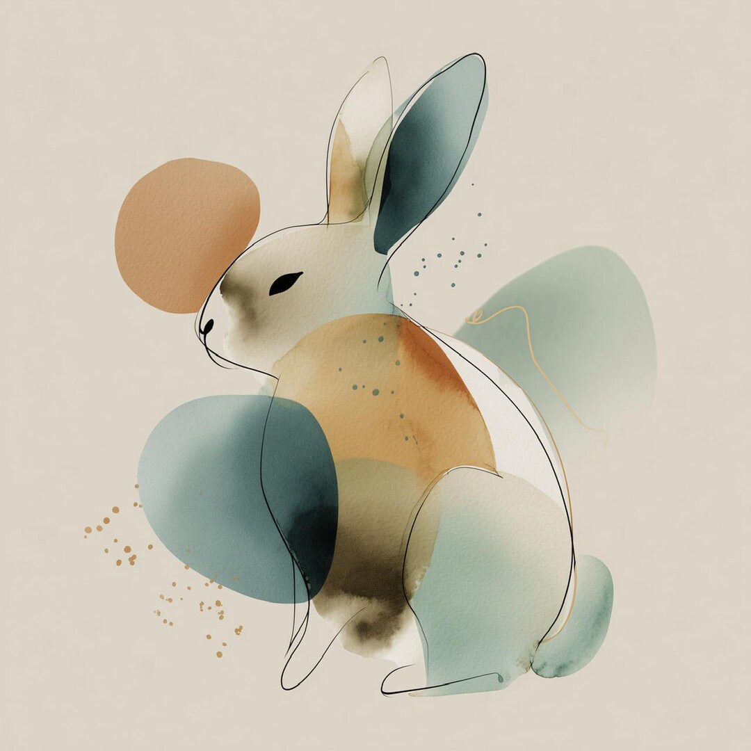 Abstract Bunny With Geometric Shapes, Poster Print, Posters, Wall Art ...