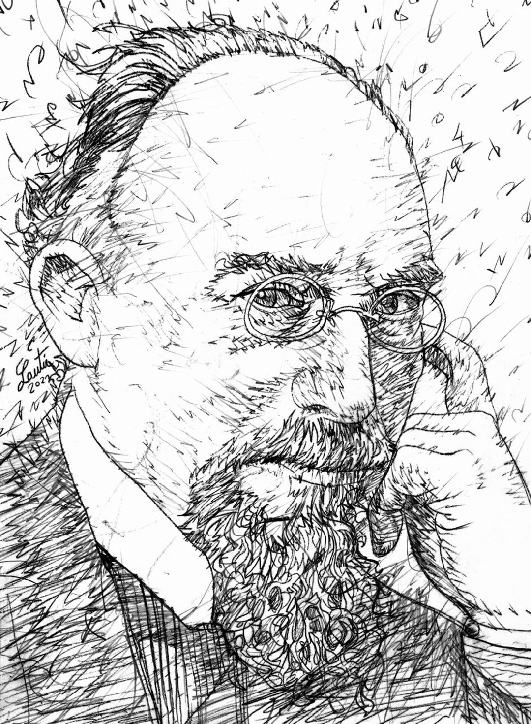 鉛筆とパステル (女性の肖像画 ) 作品No．104 鉛筆画 『女性の肖像