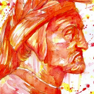 DANTE ALIGHIERI watercolor portrait - POSTER - various sizes available!