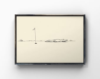 Golf Course Alligator Print, Funny Florida Golf Poster, Minimalist Crocodile on Green Wall Decor, Cute Sport Illustration, Digital Download
