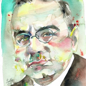 ALFRED ADLER watercolor portrait - POSTER - various sizes available! art print