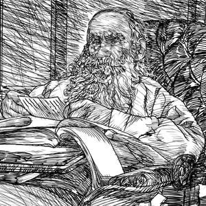 LEO TOLSTOY ink portrait - POSTER -various sizes available! art print lev drawing painting writer book author writing karenina war and peace