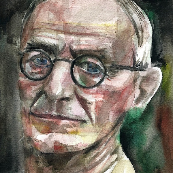 HERMANN HESSE aquarelle portrait - POSTER - différentes tailles disponibles! Tirage d’art